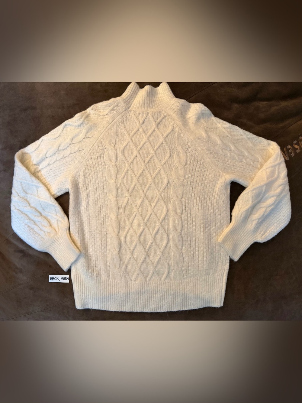 Abercrombie & Fitch Cream Cable Knit Turtleneck Sweater - Picture 7 of 9